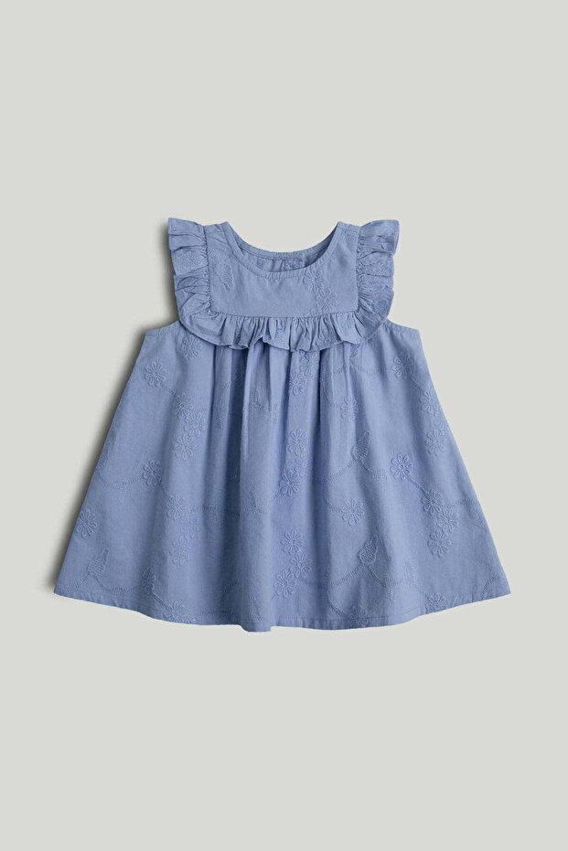 Blue Broderie Dress