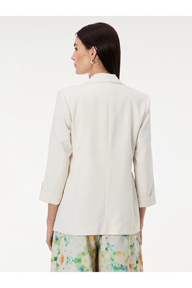 Blazer crem de damă - 4