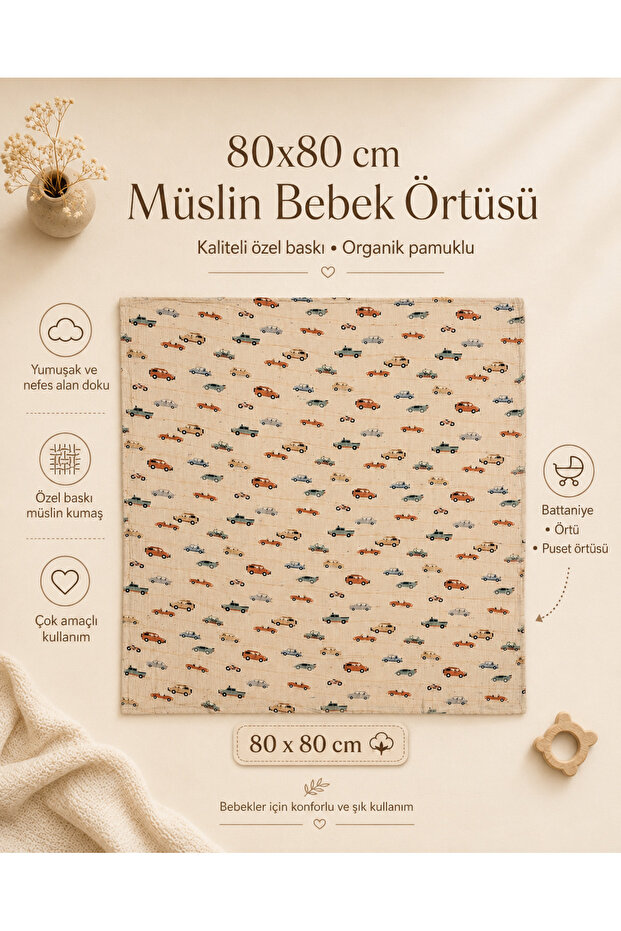 80X80 cm Custom Printed Muslin Baby Blanket Organic Cotton Baby Blanket Stroller Cover