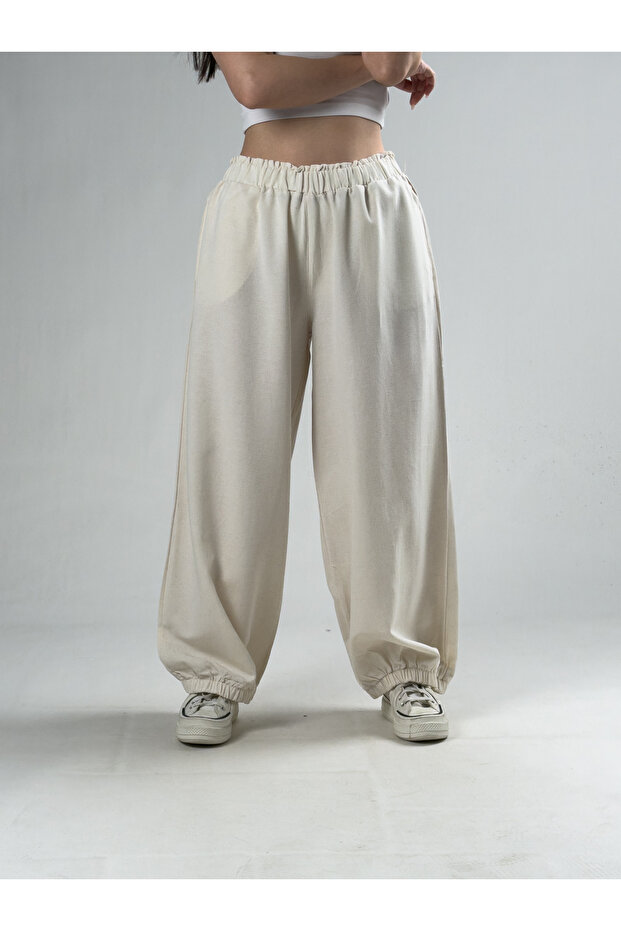 Beige Women's Oversize Pants Coc3174