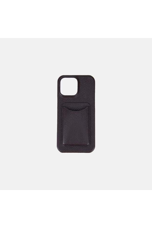 iPhone 16 Pro Max Coffee Textured Leather Phone Case