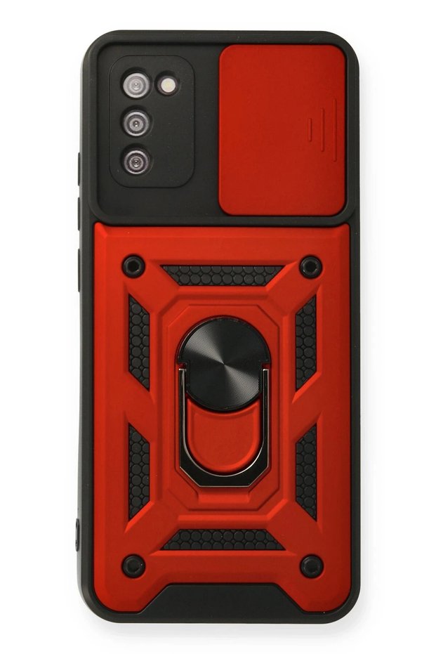 Ilkeshop New Galaxy A03S Case Pars Silicone with Lens Ring (222240) - Red