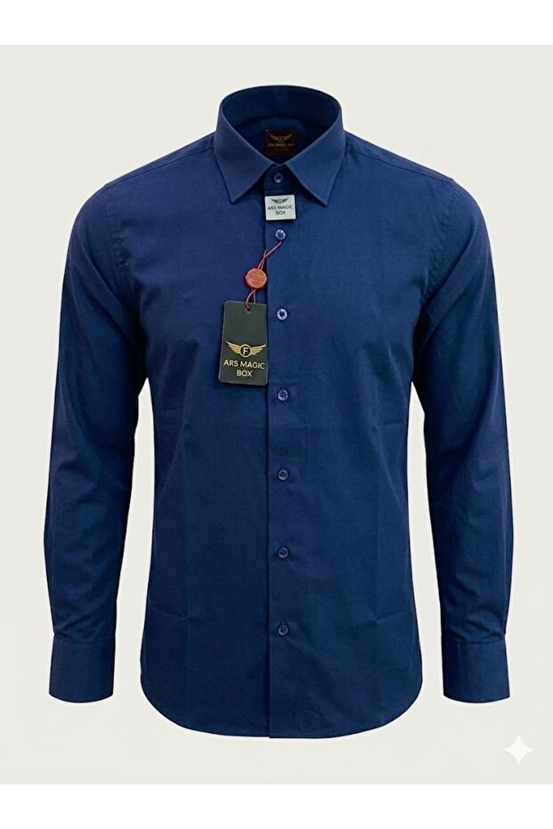 Premium 5-Color Cotton Satin Lycra Slim Fit Men's Shirt - Timeless Style and Comfort