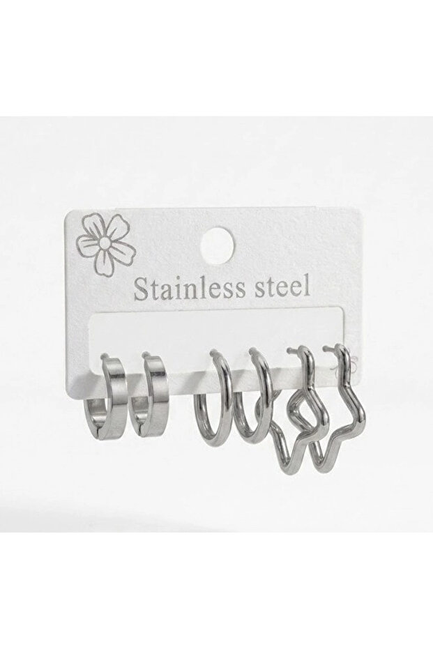 Star Shine Six Ring Earring Set - Kp00678 - 1