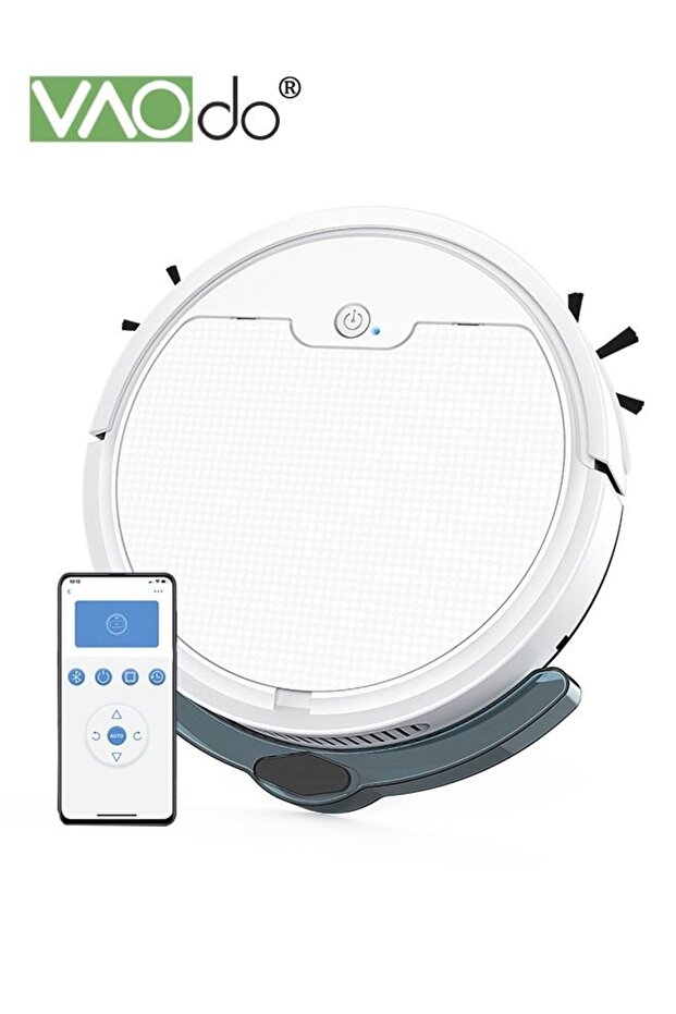 Robot Vacuum Sweeping Robot Lidar Navigation Mop Broom 2-in-1 3000pa Suction APP Remote Control White