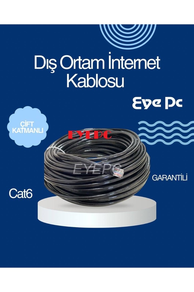 كابل إنترنت بطول 8 أمتار/مغلف بطبقتين - 0.57 ملم - كابل إيثرنت Cat6/8m - داخلي/خارجي - UTP