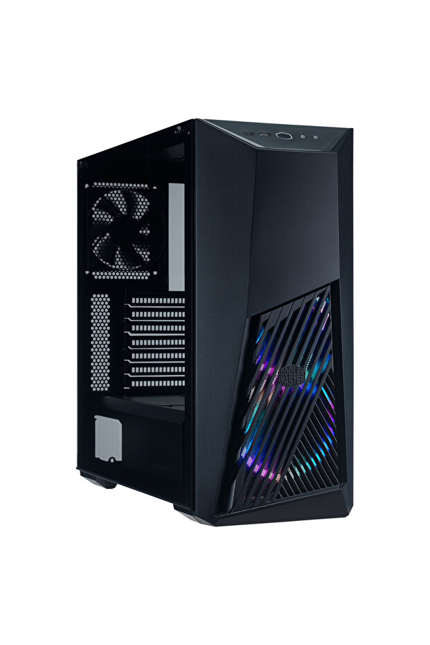 علبة كمبيوتر ماستر بوكس K501L ARGB ATX متوسطة الحجم مع 3 مراوح - أسود