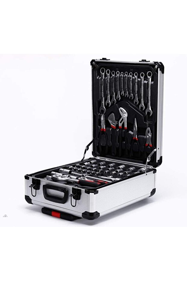 187 pcs Professional Tool Set, Socket Spanner 1/4 Drive Metric Extension Bar with Aluminium Box
