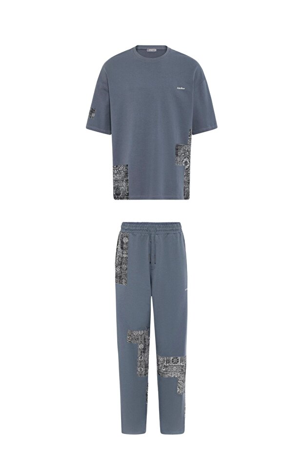 Ethnic patterned oversize tracksuit set