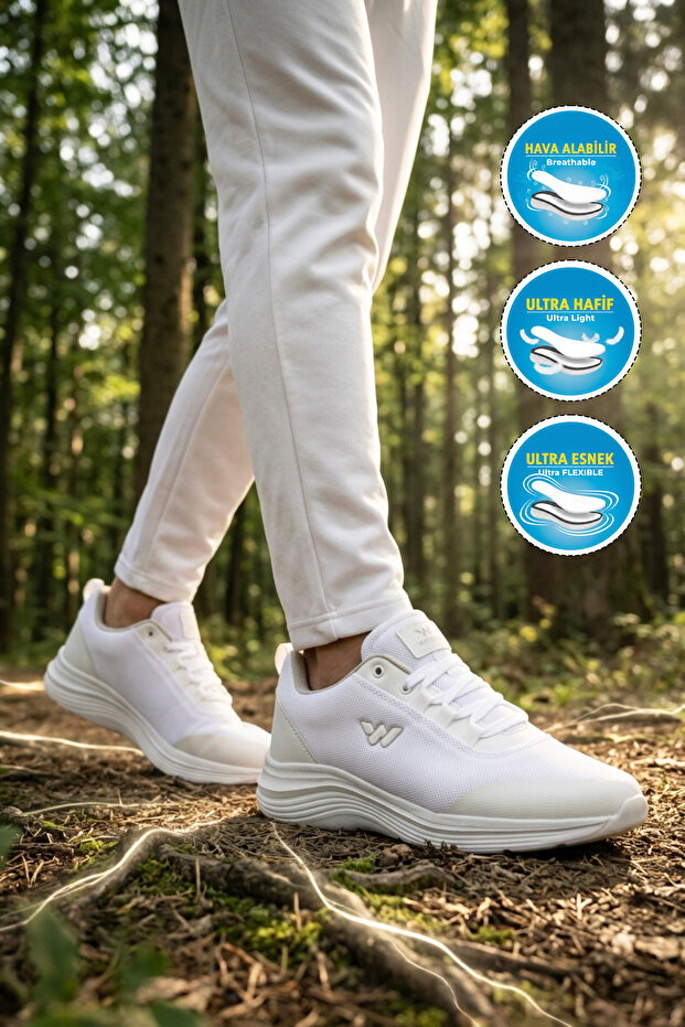 26111 Pete m White-White Men's Sports Shoes