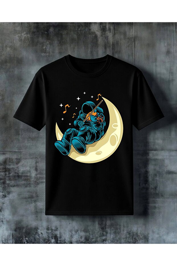 Astronaut Moon Music Printed Oversize T-Shirt