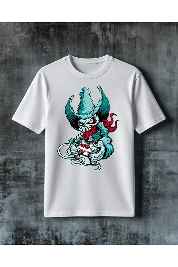 Demon Game Control Printed Oversize T-Shirt