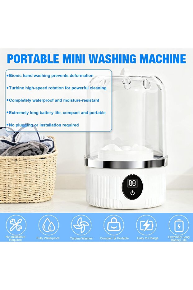 Rechargeable Mini Portable Washing Machine - 3