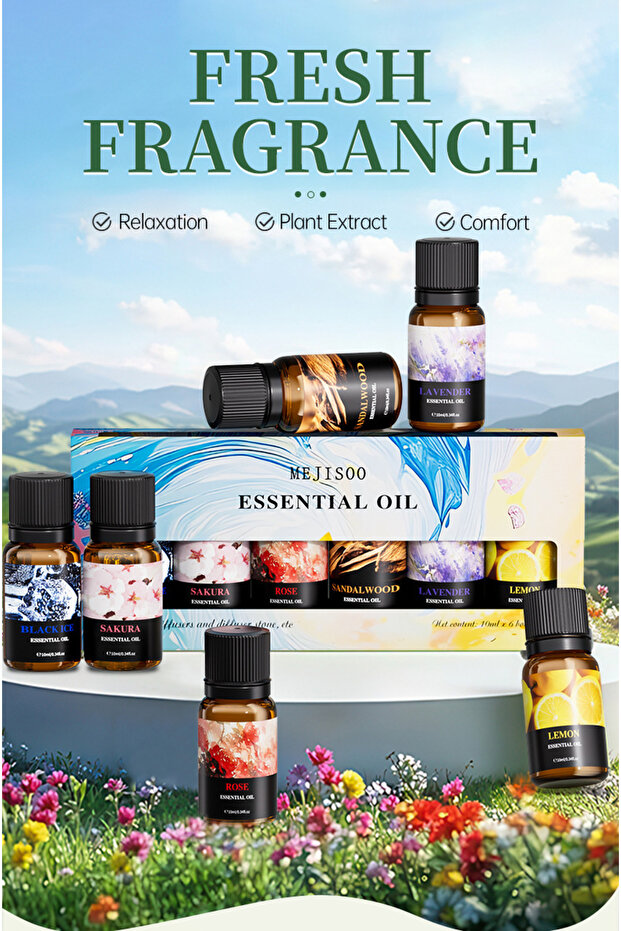 Aromatherapy essential oil set 6 * 10ml piece set air freshening aromatherapy essential oil