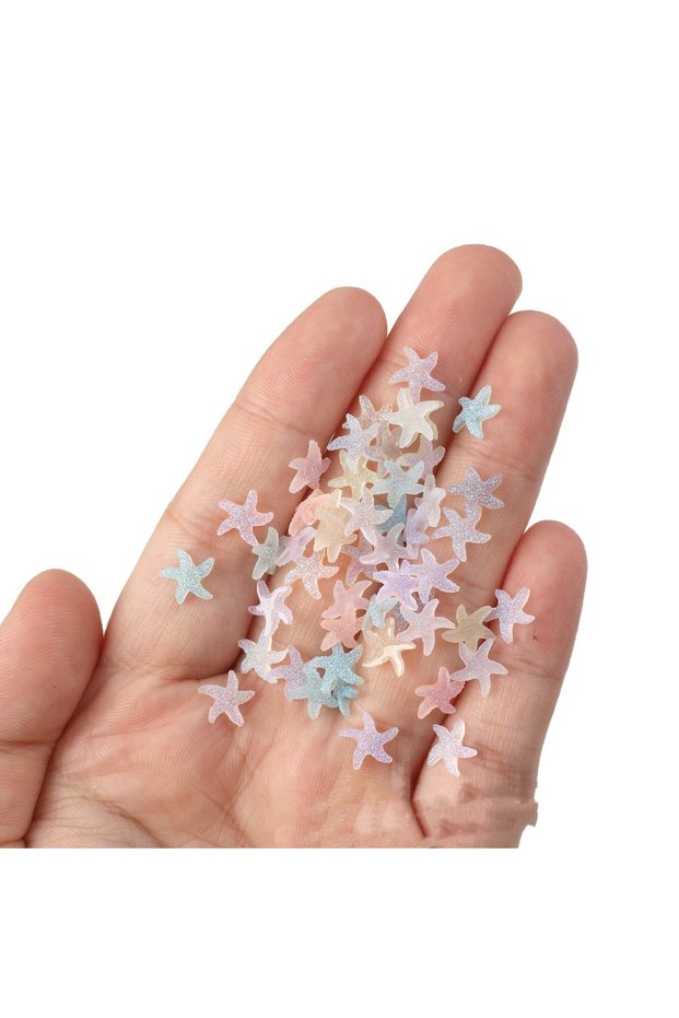 50pc 50pc Aurora Starfish Mini Nail Art Accessories DIY Mixed Colors Resin Small Nail Charms DIY 3D