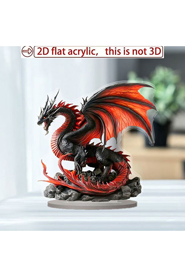 ZX-149 Acrylic Dragon Roar Sculpture - Tabletop Decorative Figurine for Home, Window Display, Party