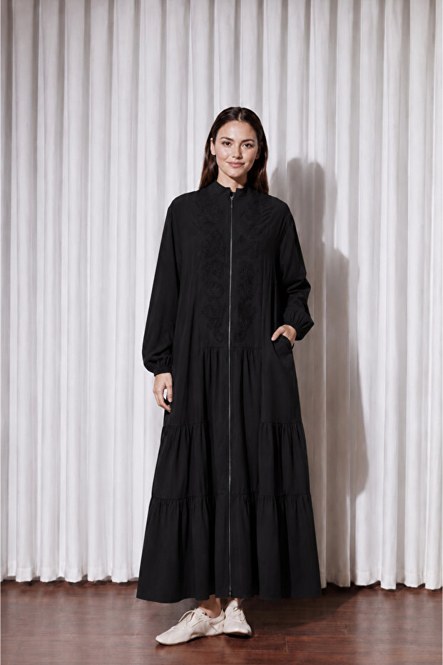26906 Embroidered Full Length Zippered Robe