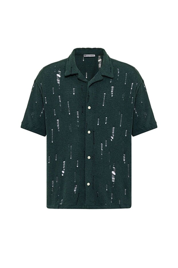 Oversize Perforated Knitwear Shirt