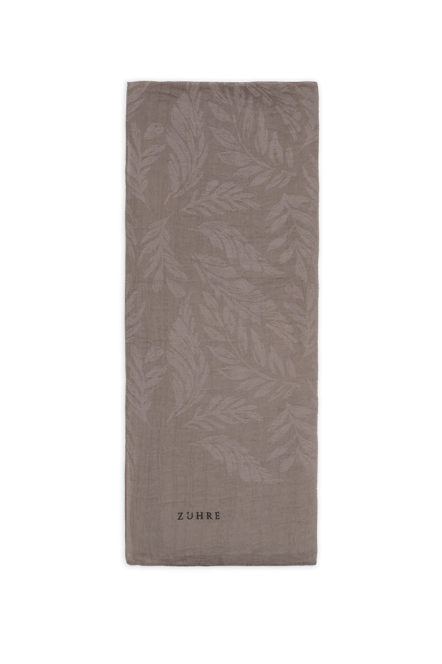 Leaf Patterned Sand Beige Shawl 0054