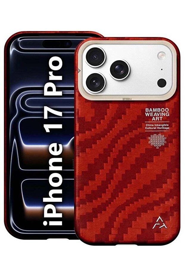 Bamboo Fiber Protective Case for iPhone 17 Pro – Ultra Durable, Lightweight & Premium Design Red