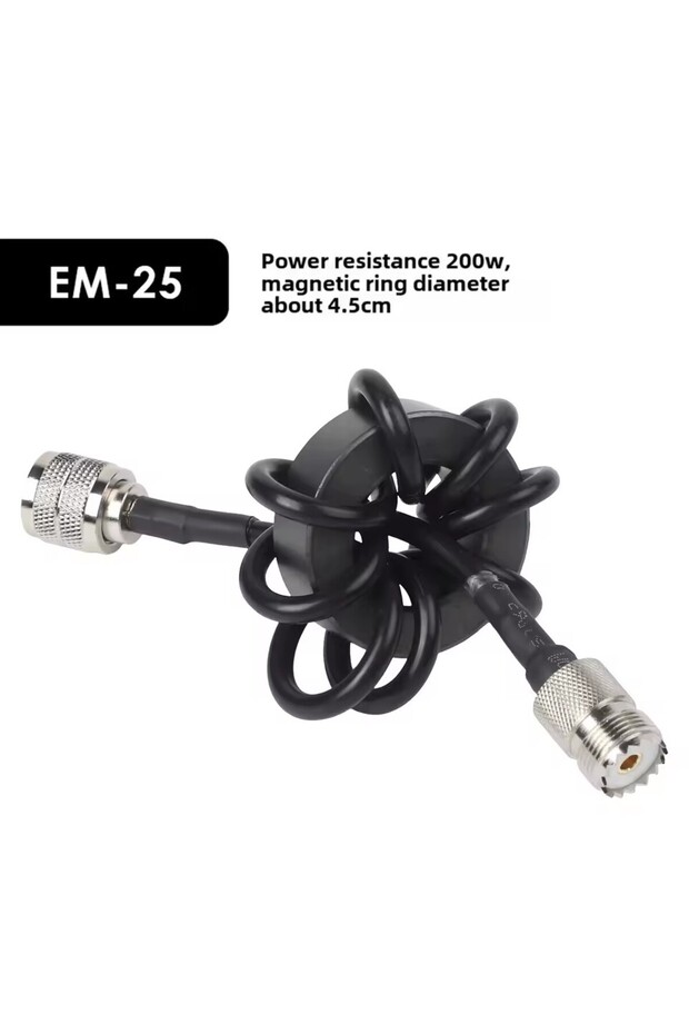 EM-25 1.8-30MHz ملف تشايك للترددات القصيرة بحلقة مغناطيسية، بلوان تيار 1:1 للترددات القصيرة