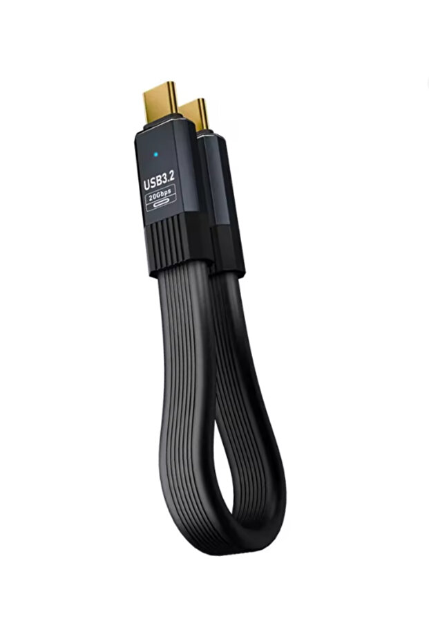 20cm black PD 100W Short USB C to USB C Cable Fast Charging 5A USB C Cord USB3.2 20Gbps Data Transfe