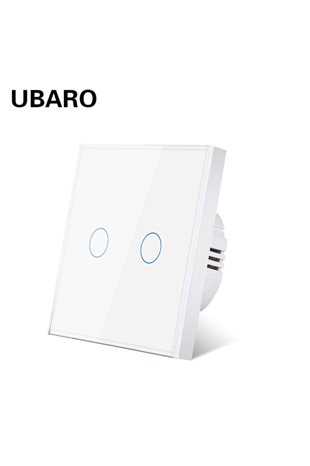 مفتاح لمس أوروبي ZS-WW02Y UBARO، مفتاح حائط فاخر بلوحة زجاجية ومؤشر LED ومستشعر للطاقة