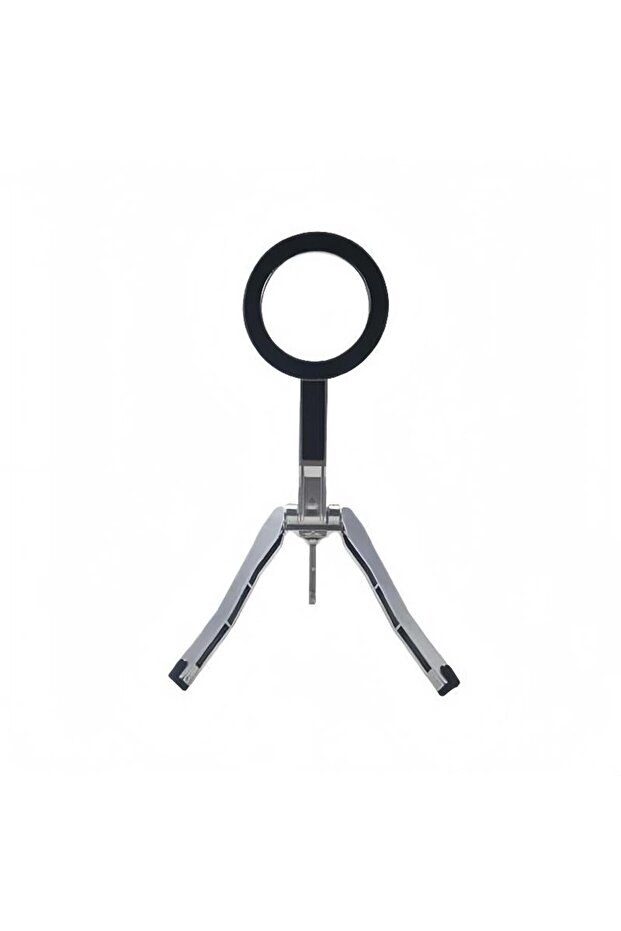 Gray Y-1Pc Foldable Phone Holder With Cold Shoe Magnetic Pocket Phone Tripod With Hook For Phone And