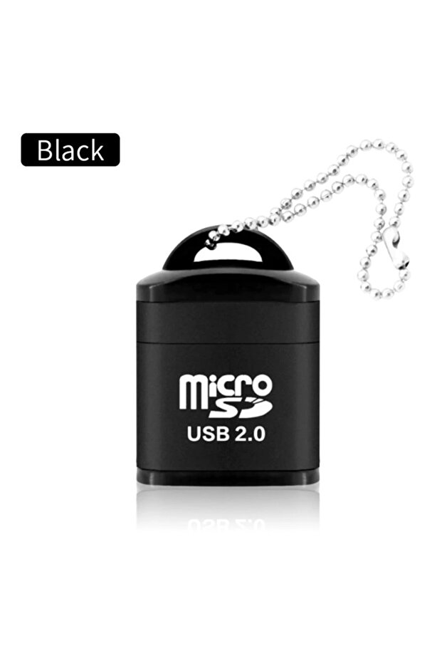 قارئ بطاقات ذاكرة USB صغير أسود اللون، منفذ مايكرو SD/TF، USB 2.0 عالي السرعة، محول لأجهزة الكمبيوتر المكتبية والمحمولة