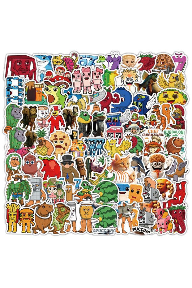 102 pieces of Italian brain rot stickers, TungTungTungTungTung Sahur stickers, funny and creative...