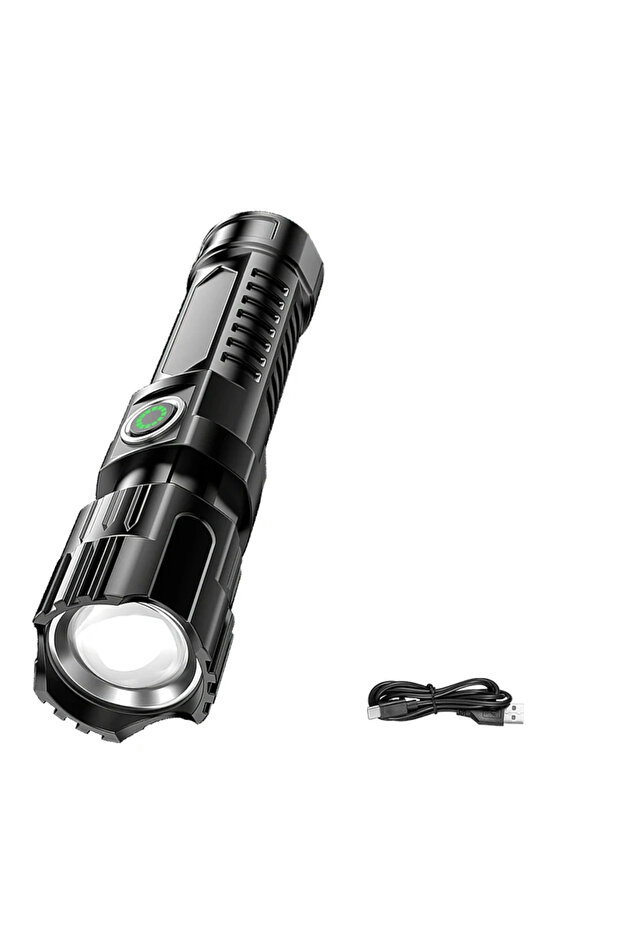 مصباح يدوي LED فائق السطوع من XIWANGFIRE قابل لإعادة الشحن عبر USB مع خاصية التكبير التكتيكي وقوة عالية