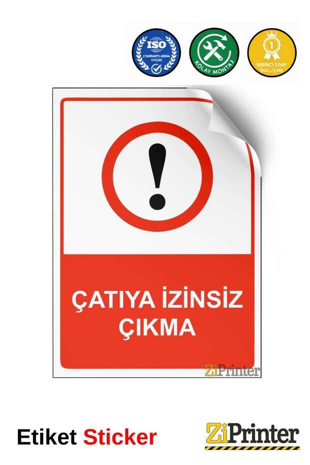 Trespassing on the Roof Warning Sign Sticker 15X21 cm