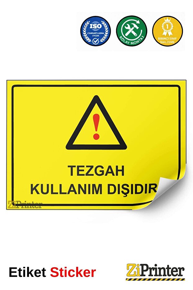 Counter Is Out of Use! Isg Warning Sign Sticker 70X100 cm
