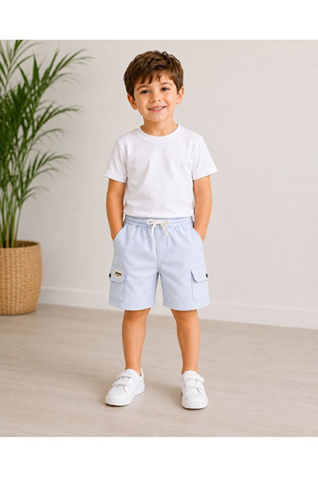 Boys' Cotton Summer Shorts with Cargo Pockets