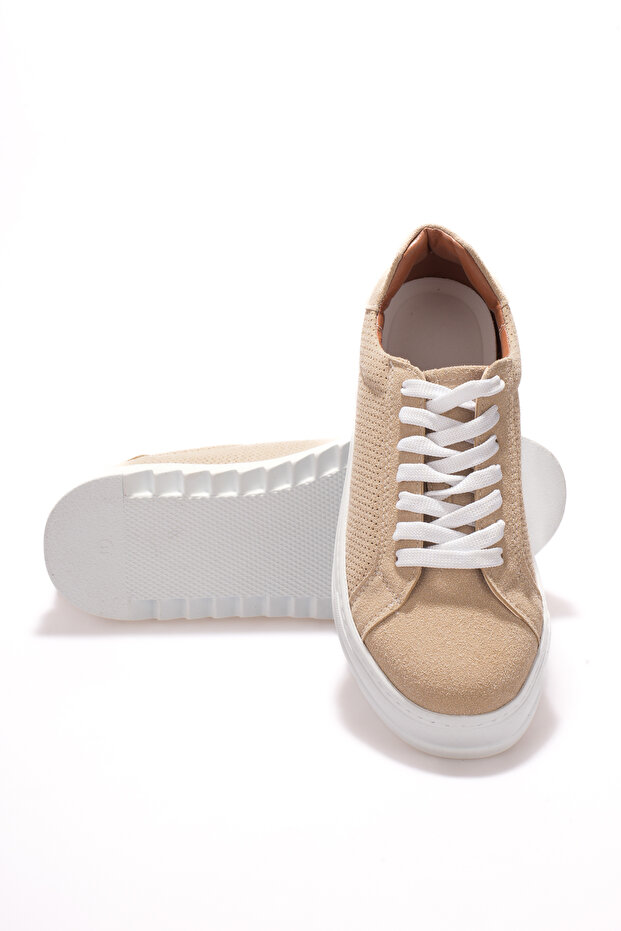 Akb-Dx2 Beige Suede Men's Casual Shoes