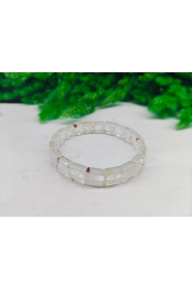 Crystal Quartz Natural Stone Bracelet Certified Unisex Energy and Purification Stone