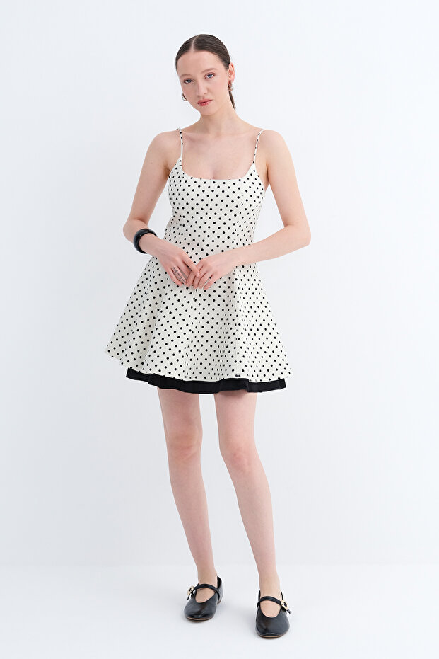 Strappy Polka Dot Mini Dress E01385