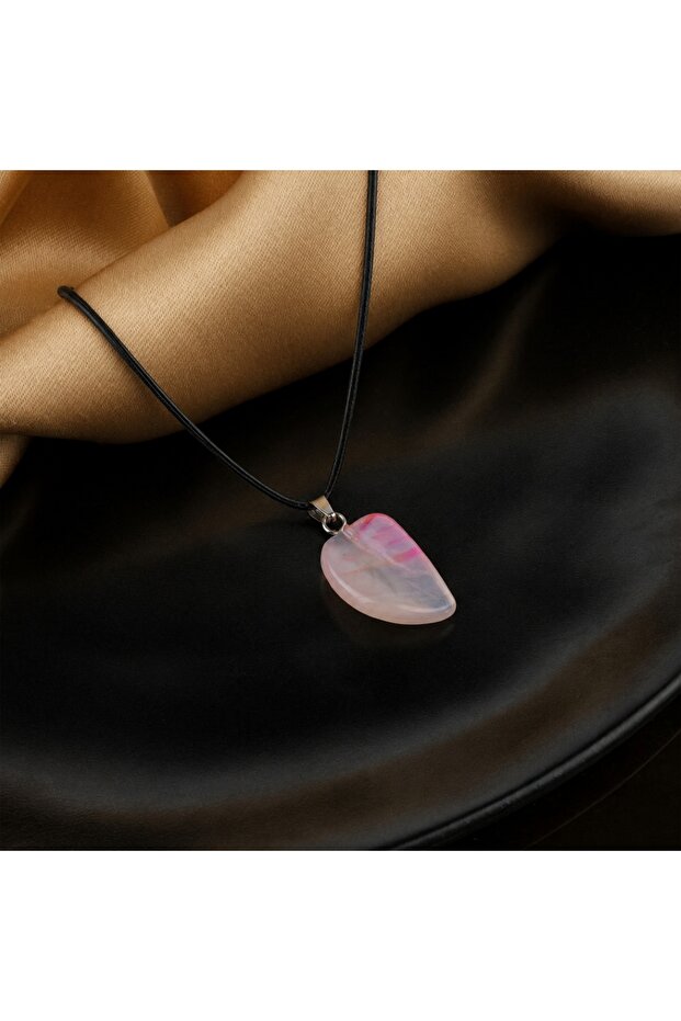 Pink Agate Natural Stone Pendant - Leaf Cut (2 Pieces)