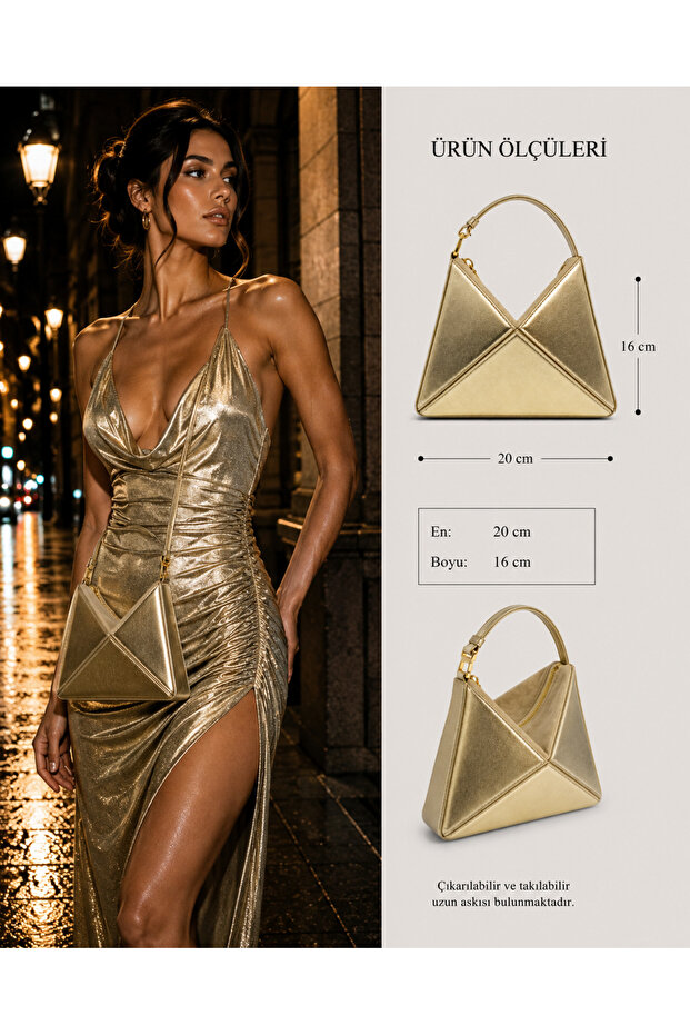 Women's Prism Model Design Stylish Hand and Shoulder Bag