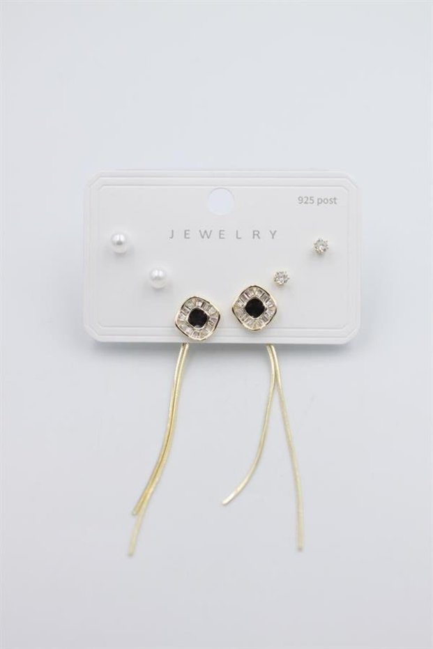 Glb-stl41414 multi-set earrings - gold