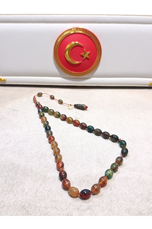 سبحة كهرمان مضغوطة يدوية الصنع من صنع الخبراء