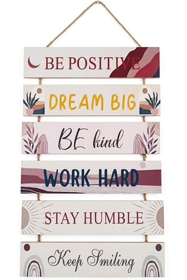 Colorful Motivational Wooden Hanging Sign – Positive Quotes Wall Art Decor for Children's Room, Bedroom, Nursery, Classroom & Office