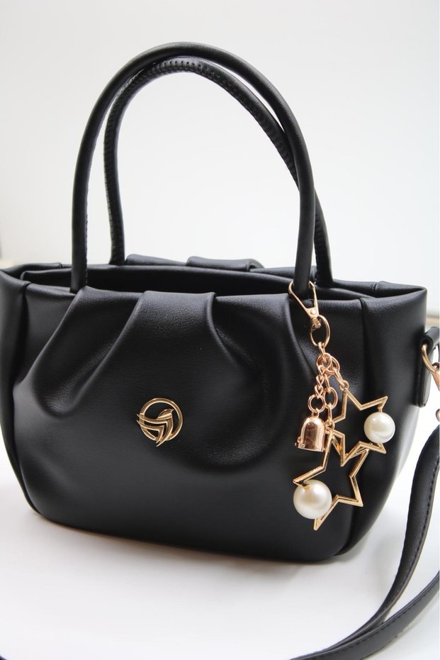 Drawstring Hand and Shoulder Bag with Special Design Accessories (Height 16 cm Width 25 cm)