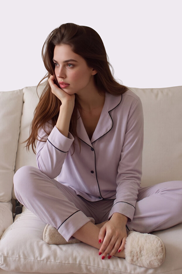 Women's Boxed & Long Sleeve Modal Pajama Set - Soft Breathable Fabric