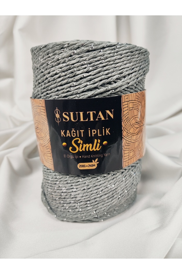 Glitter Paper Yarn Hand Knitting Yarn 200Gr.-240Mt. (1 Piece) - Color: 150