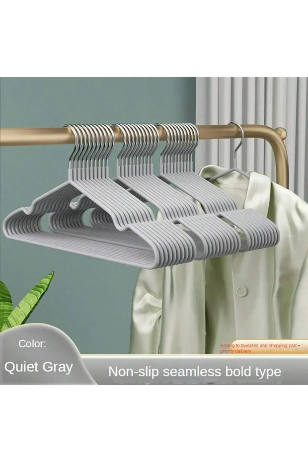 gray 10pcs 10pcs Metal Traceless No-slip Clothes Hangers Durable Strong Clothes Racks for Household
