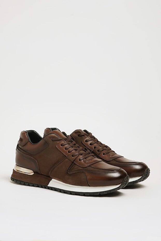Stendhal Model Genuine Combination Leather Imported Sole Sneaker Shoes