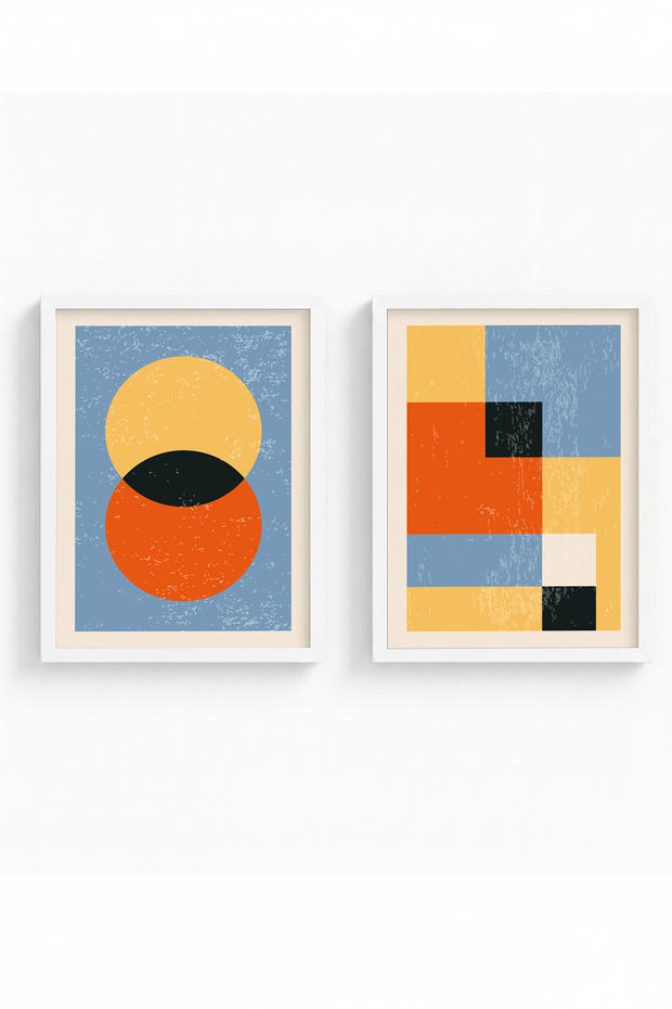 White Wooden Framed 2 Piece Set Painting Huhu17