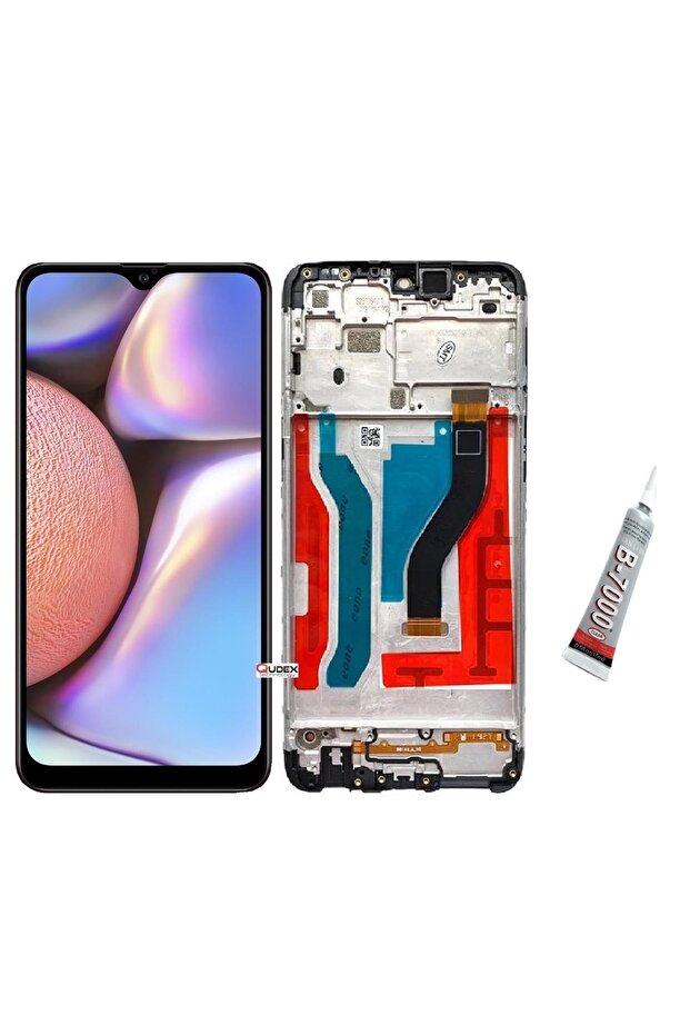 شاشة لمس متوافقة مع سامسونج جالاكسي A10S (أسود) B7000 لاصق
