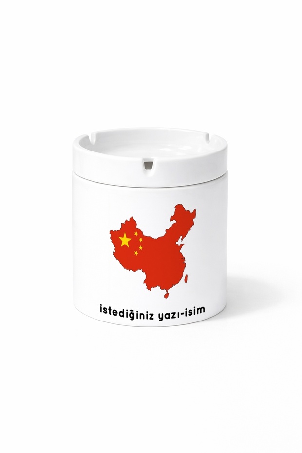 Flag China Flag China Illustration Country Double Sided Printed Ashtray Ashtray Gift